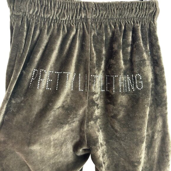 Pretty Little Thing Green Micro Corduroy Jogger Pants Women's 4 - Picture 6 of 7